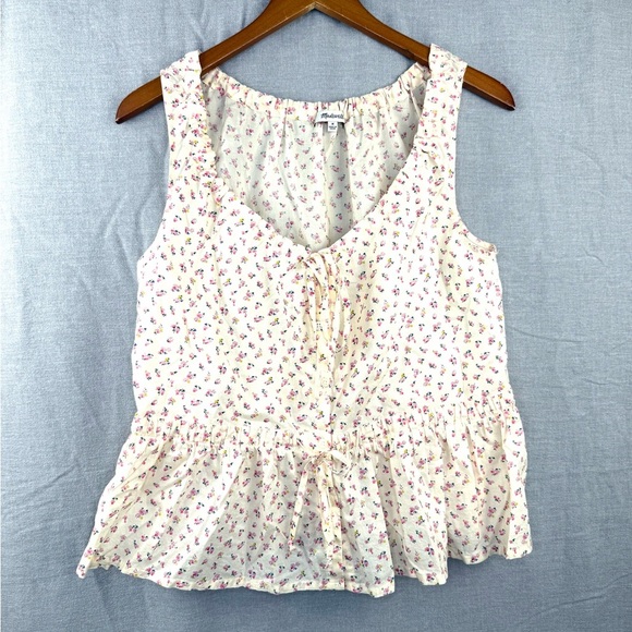 Madewell Floral Shirred Drawstring Tank Top - Picture 6 of 7
